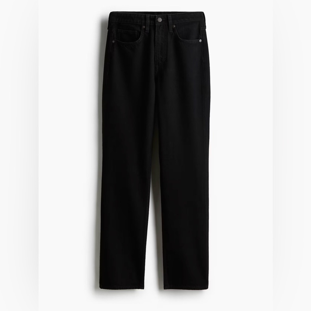 NWT H&M Women’s Vintage Straight High Waist Black Jeans Size 8